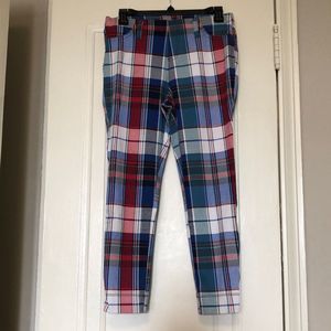 Time and Tru Vintage Y2K blue, red, and teal plaid golf pants, size M (8-10)